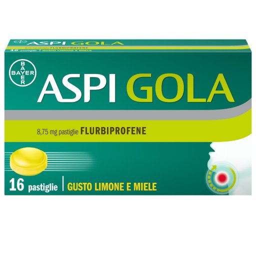 Aspi Gola Caramelle Antinfiammatorio e Antidolorifico - 16 Pastiglie Limone/Miele