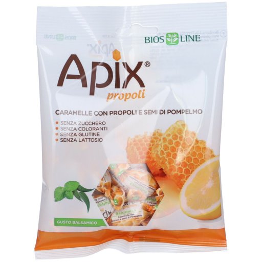 Apix Propoli Caramelle Balsamiche Bios Line 50g – Senza Zucchero, Gusto Balsamico, con Propoli e Semi di Pompelmo