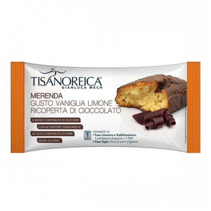 Tisanoreica Style Merenda Ricoperta Cioccolato 50g - Gustosa Merenda al Cioccolato per uno Snack Saziente