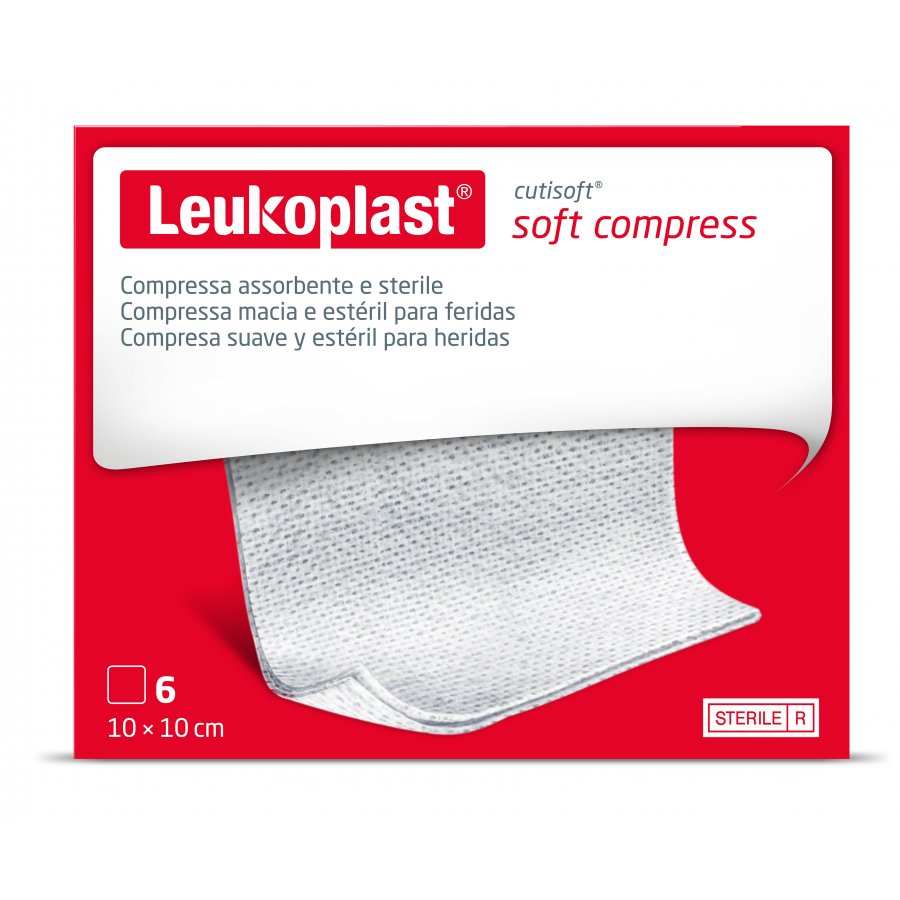 Cutisoft - Garza Idrofila Compressa Tessuto Non Tessuto 10x10cm 6 Pezzi - Medicazione Sterile per Ferite e Ustioni