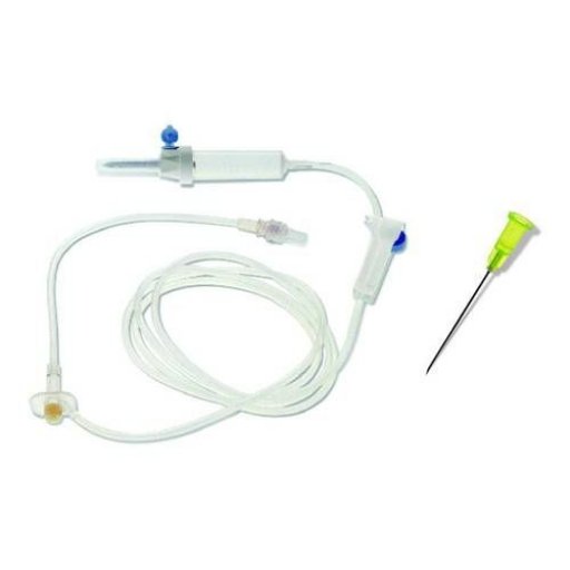 Euroset 34 Deflussore Con Filtro e Con Ago - Deflussore per Infusioni Endovenose