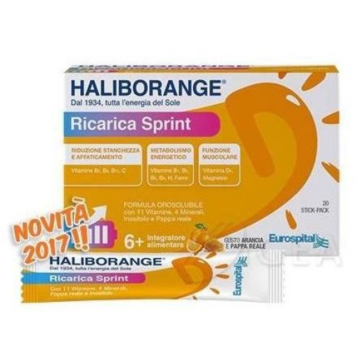 Haliborange Ricarica Sprint 20 Stick Pack da 2g - Integratore con Vitamine B e C