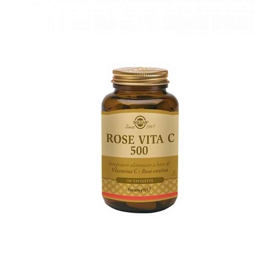 Solgar - Rose Vita C 500 100 Tavolette - Integratore di Vitamina C a Base di Rosa Canina