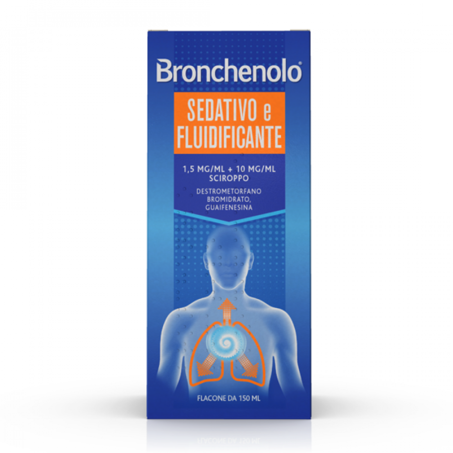 Bronchenolo Sedativo e Fluidificante Sciroppo 150ml, Rimedio Naturale per Tosse e Congestione