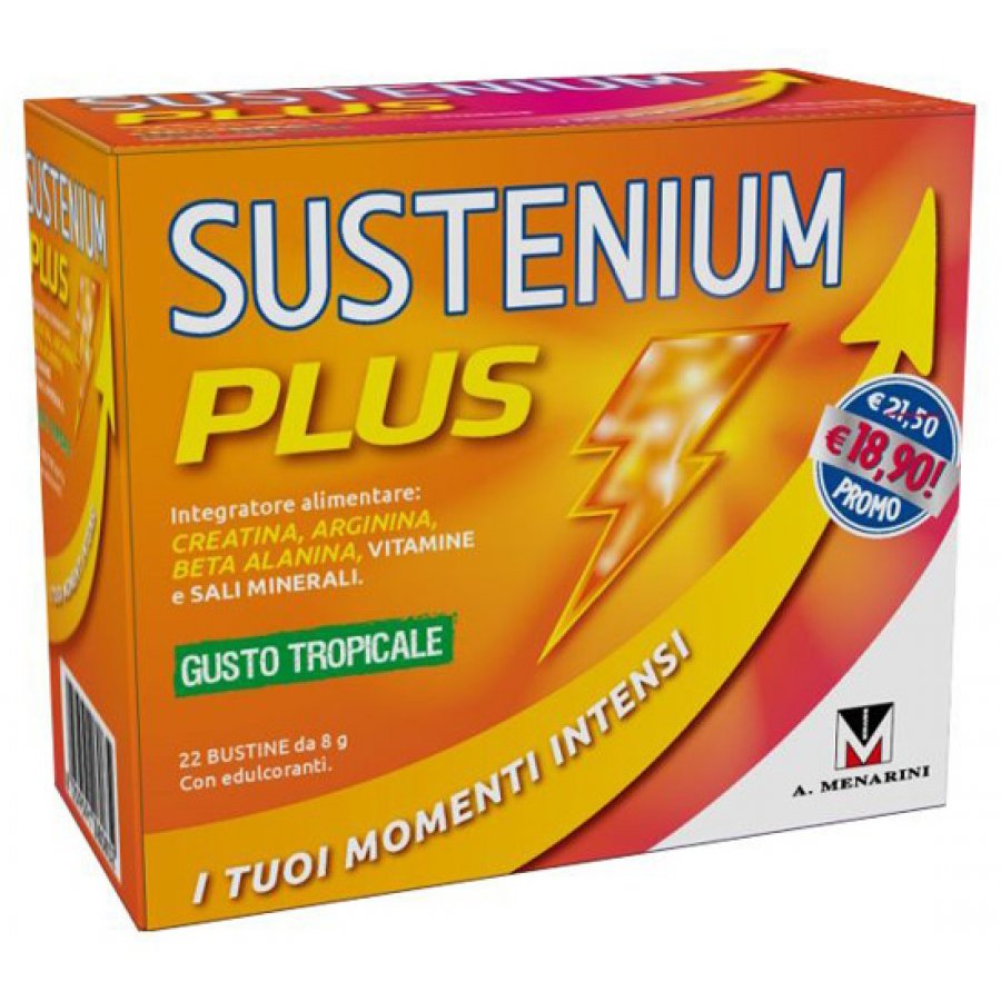 Sustenium Plus Gusto Tropicale Confezione 22 Bustine - Integratore Alimentare per Fabbisogno Energetico in Calo