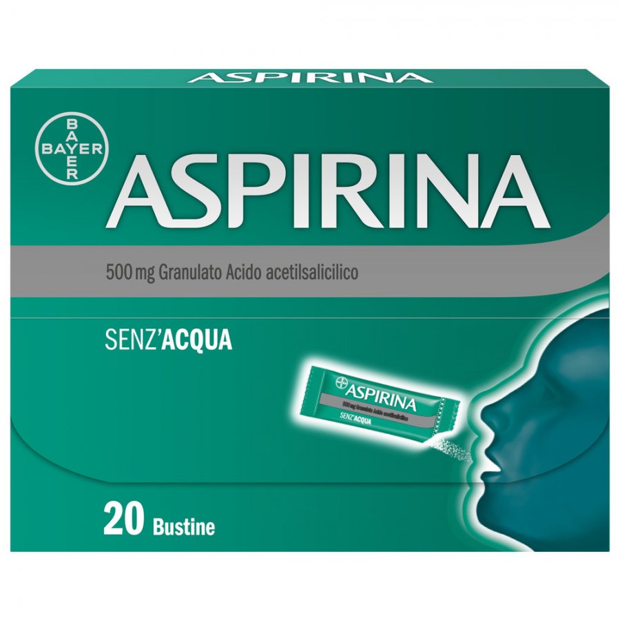 Aspirina Granuli Senza Acqua - Antidolorifico e Antinfiammatorio - Aroma Cola - 20 Buste Orosolubili