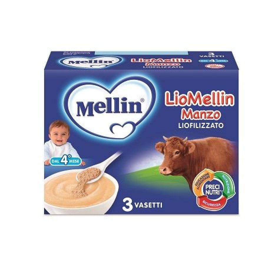 Liomellin Manzo Liofilizzato 3x10g - Alimento per l'infanzia senza glutine