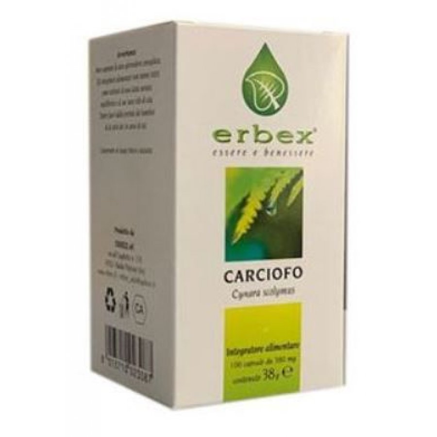 Erbex - Carciofo 100 Capsule Integratore per Ipercolesterolemia e Insufficienza Epatica
