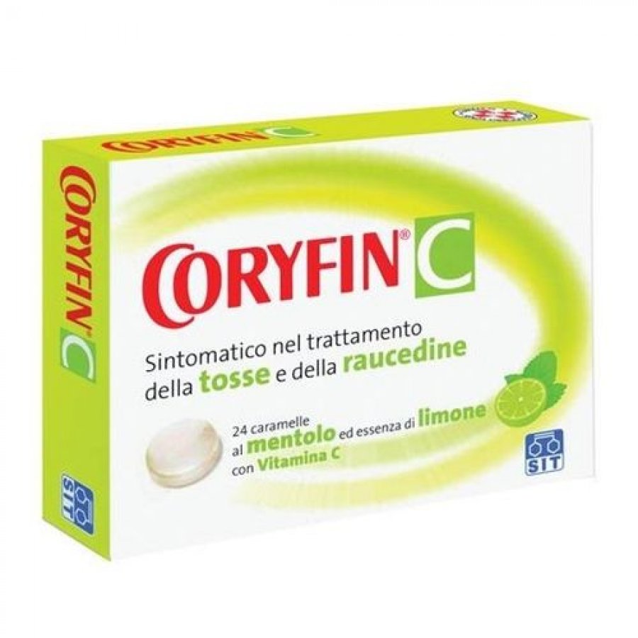 Coryfin C - 24 Caramelle Gusto Limone per la Tosse e il Raffreddore