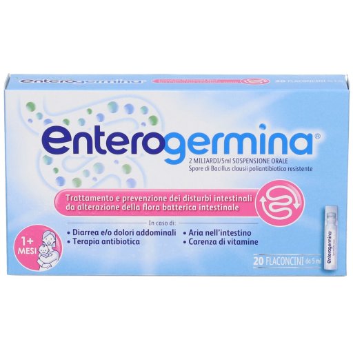 Enterogermina, 2 Miliardi/5ml Sospensione Orale, 20 Flaconcini