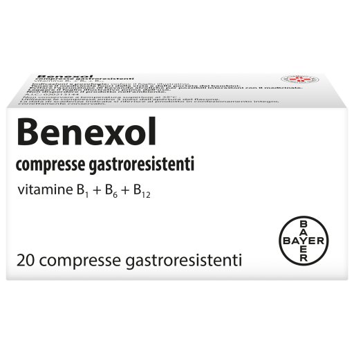 Benexol, Trattamento per Carenza di Vitamine Gruppo B, a base di Vitamina B1, B6, B12,  20 Compresse Gastroresistenti