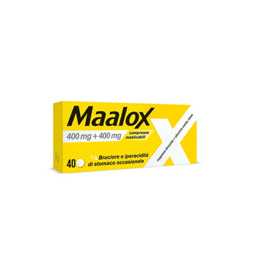 Maalox, 400 mg + 400 mg Compresse Masticabili, 40 Compresse