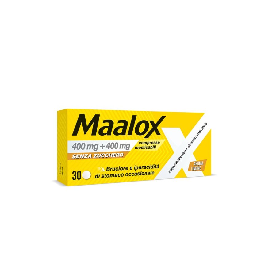 Maalox, 400 mg+400 mg, 30 Compresse Masticabili