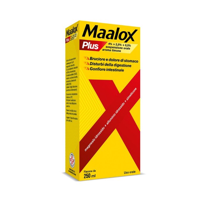 Maalox Plus Sospensione Orale Limone 250ml Maalox Plus Sospensione Orale Limone 250ml