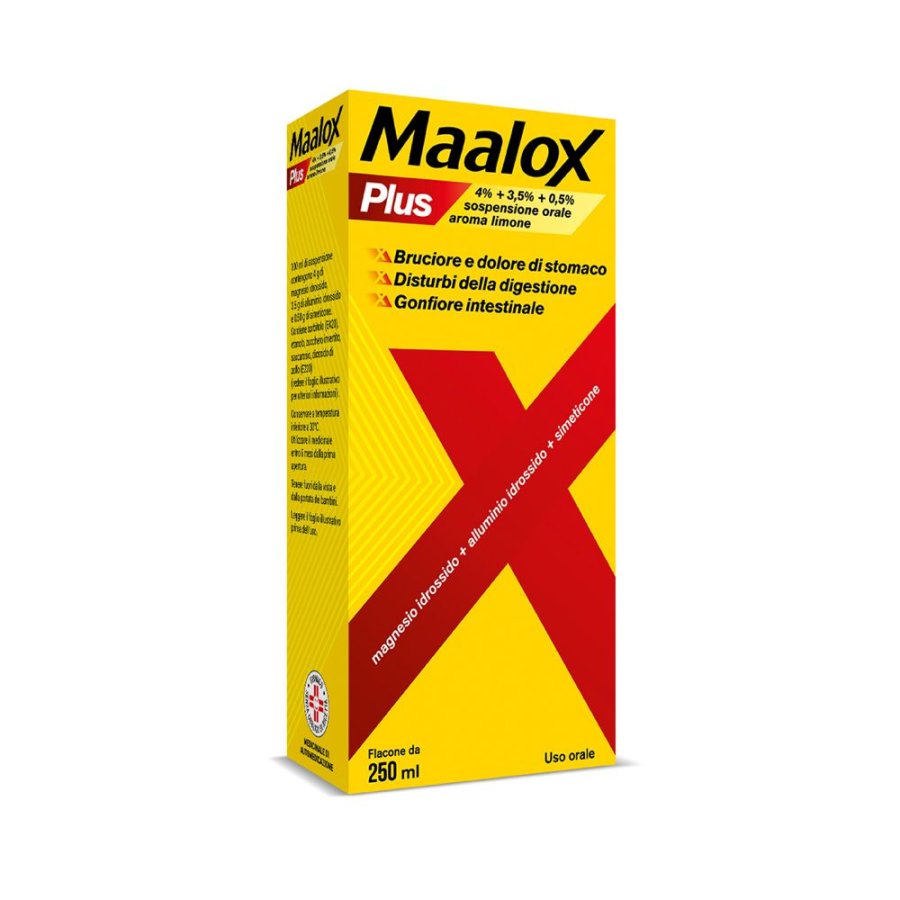 Maalox Plus Sospensione Orale Limone 250ml Maalox Plus Sospensione Orale Limone 250ml