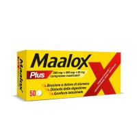 Maalox Plus 200mg + 200mg + 25mg, 50 Compresse Masticabili
