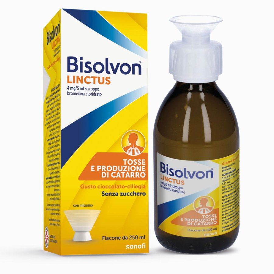 Bisolvon 4 Mg/5 Ml Sciroppo - Flacone 250 Ml Gusto Ciliegia-Cioccolato 