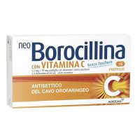 NeoBorocillina,  Antisettico Orofaringeo con Vitamina C, 16 pastiglie