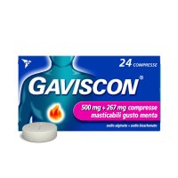 Gaviscon 24 Compresse Gusto Menta 500+267mg - Antiuclera Peptica e Malattia da Reflusso Gastroesofageo (GORD)