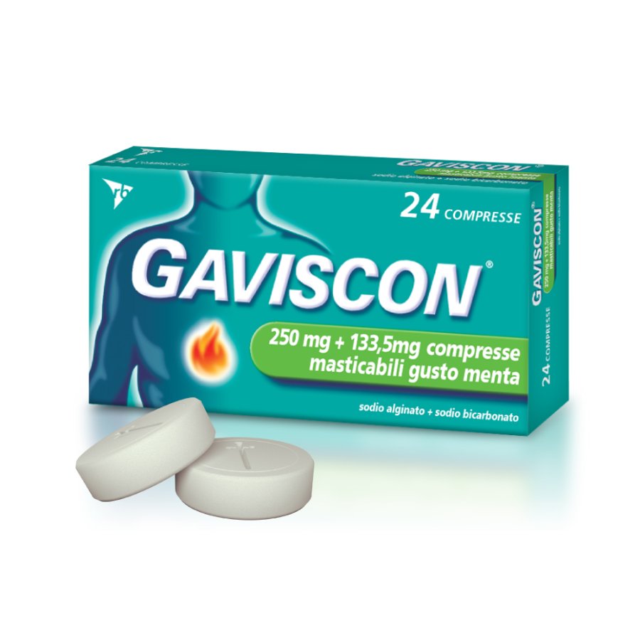 Gaviscon 250 mg + 133,5 mg, 24 Compresse