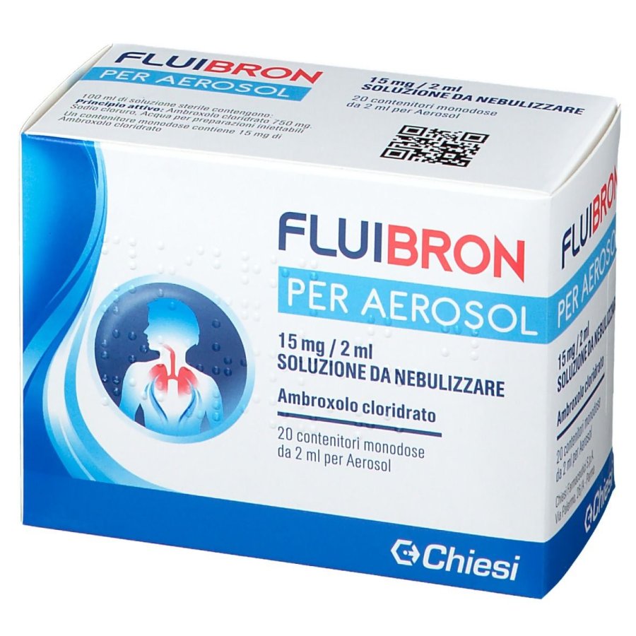 Chiesi, Fluibron per Aerosol 15 mg/2 ml Soluzione da Nebulizzare, 20 Contenitori 