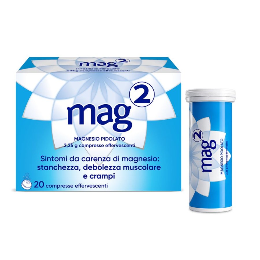 Mag 2 Magnesio Pidolato 2,25 g, 20 Compresse Effervescenti