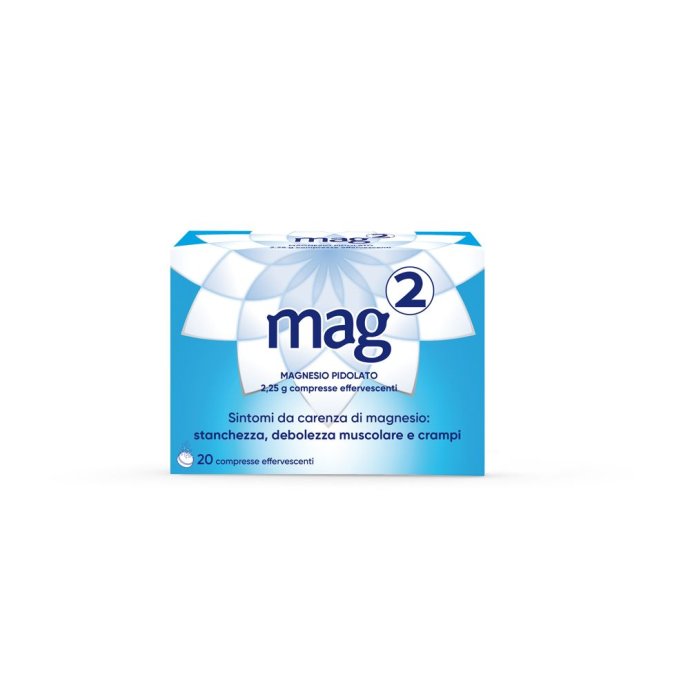 Mag 2 Magnesio Pidolato 2,25 g, 20 Compresse Effervescenti Mag 2 Magnesio Pidolato 2,25 g, 20 Compresse Effervescenti