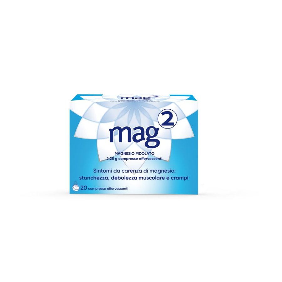 Mag 2 Magnesio Pidolato 2,25 g, 20 Compresse Effervescenti Mag 2 Magnesio Pidolato 2,25 g, 20 Compresse Effervescenti