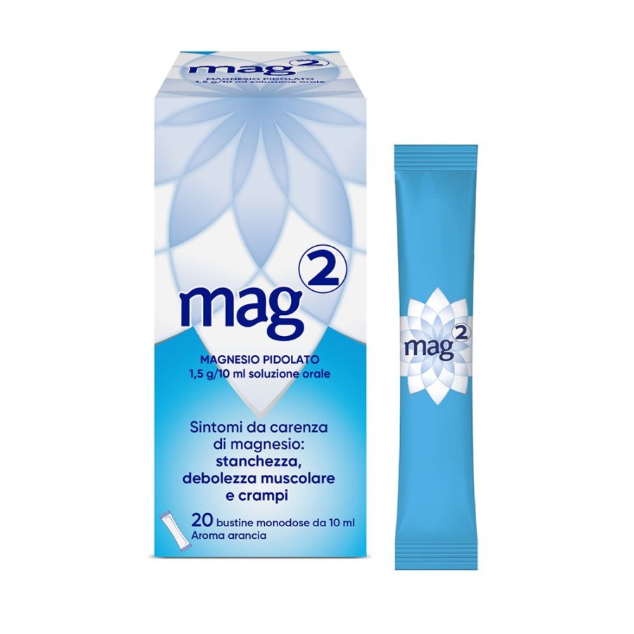 Mag 2, Magnesio Pidolato 1,5g/10ml, 20 Bustine