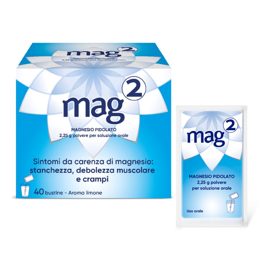 Mag 2 Magnesio Pidolato 2,25 g, 40 Bustine