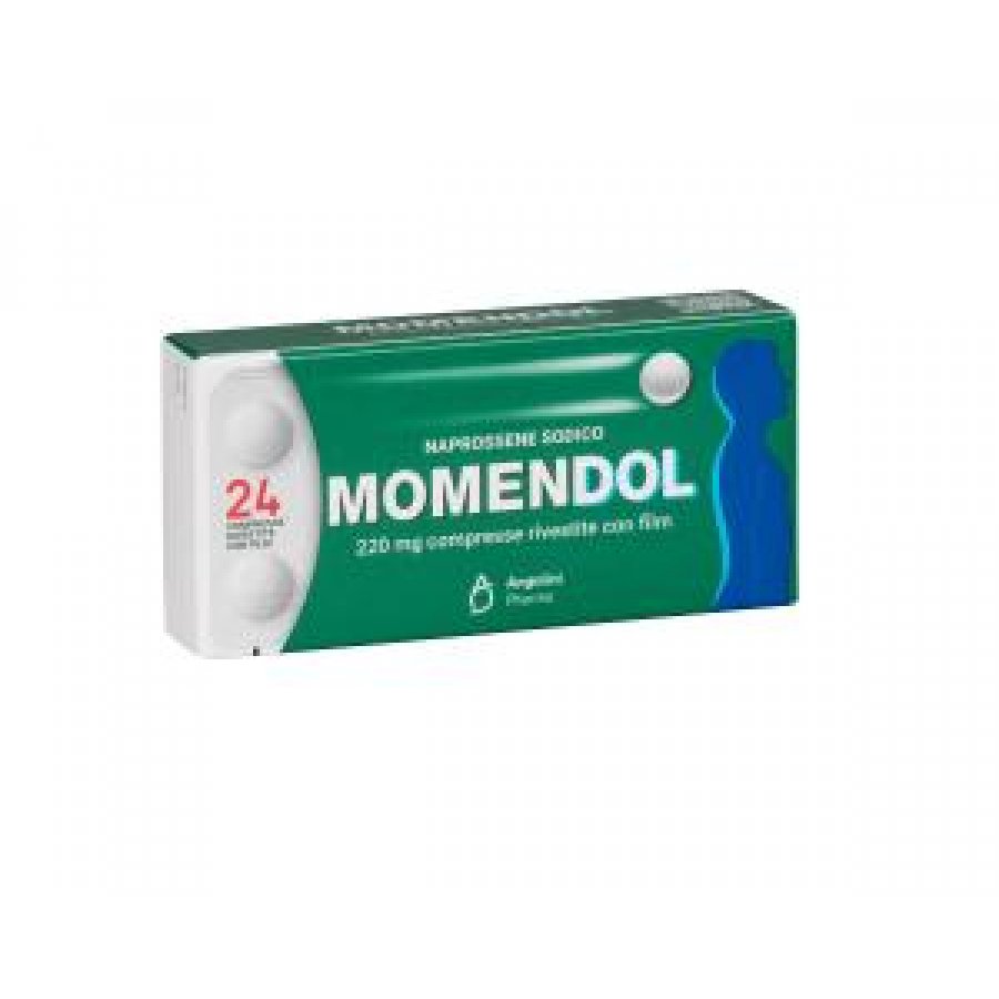 Momendol 24 Compresse Rivestite 220mg - Analgesico Antinfiammatorio - Trattamento per il mal di testa da cervicale