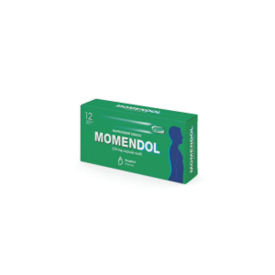 Momendol 12 Capsule Molli 220mg - Analgesico Antinfiammatorio - Trattamento per il mal di testa da cervicale