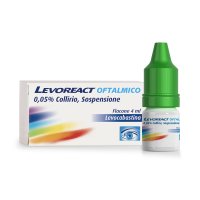 Levoreact Oftalmico Collirio Sospensione 0,5mg 4ml - Trattamento Efficace per Congiuntiviti Allergiche