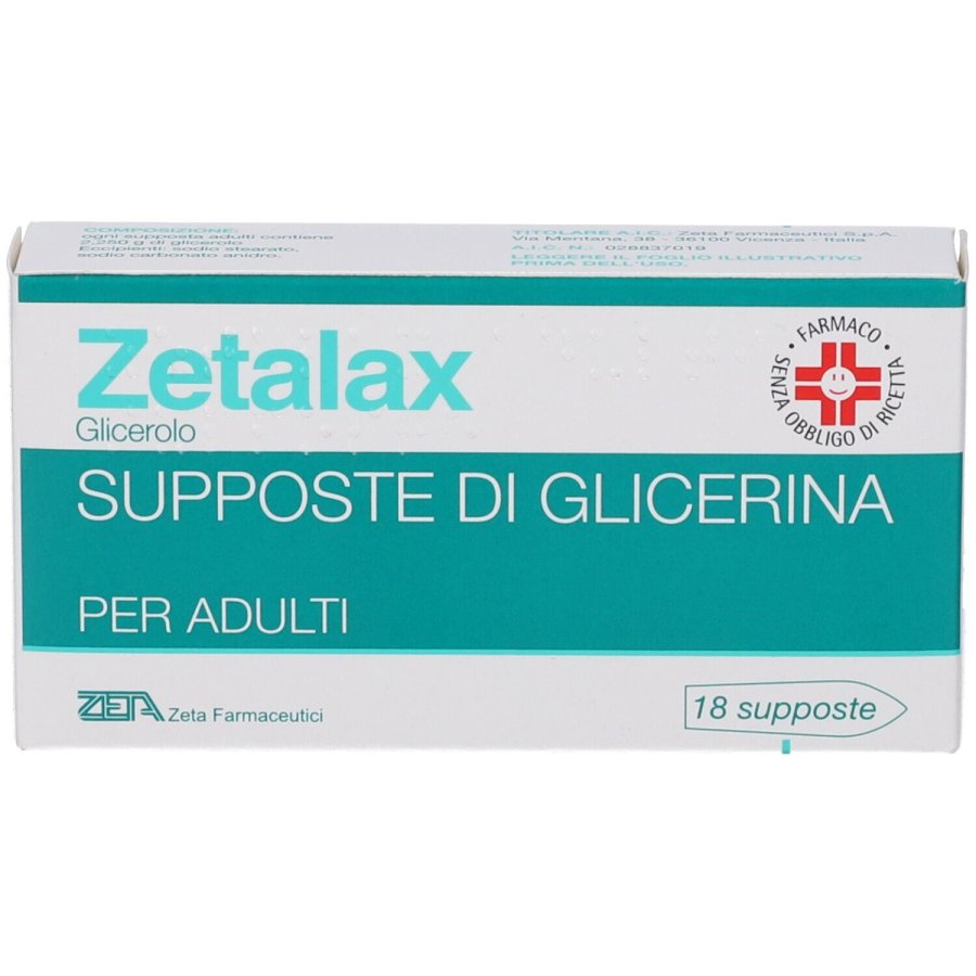 Zetalax, Supposte di Glicerina per Adulti, 18 Supposte