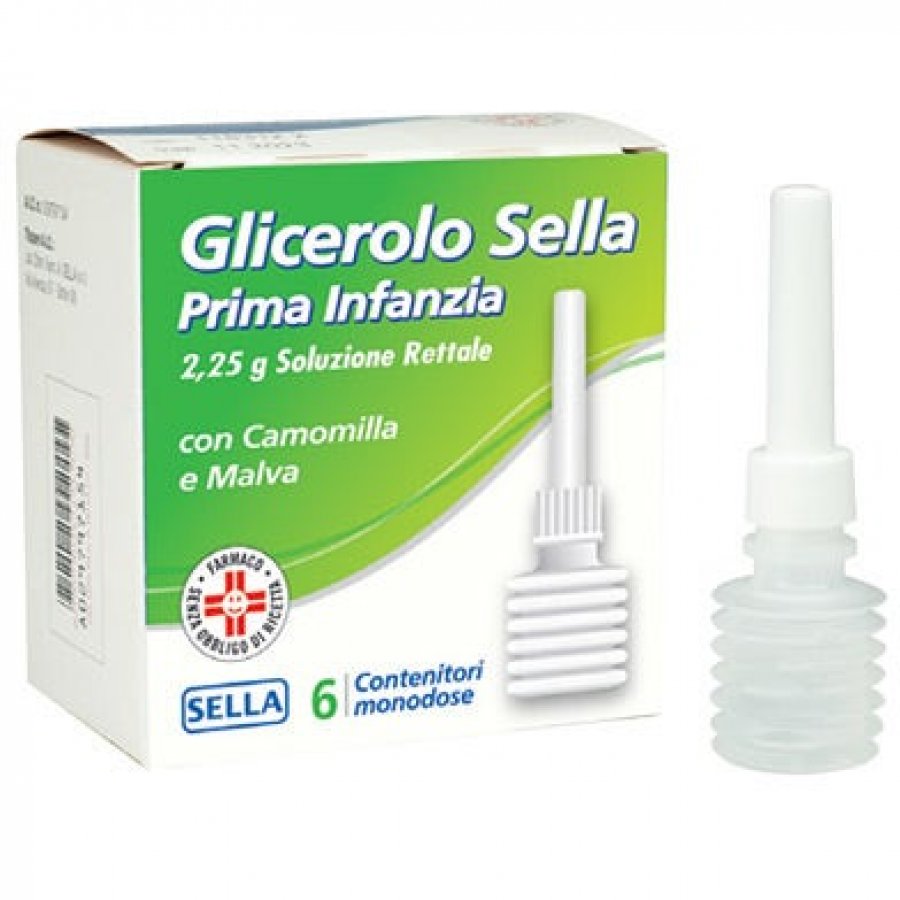 Glicerolo Sella Prima Infanzia 6 Contenitori Monodose 2,25g Soluzione Rettale Camomilla/Malva