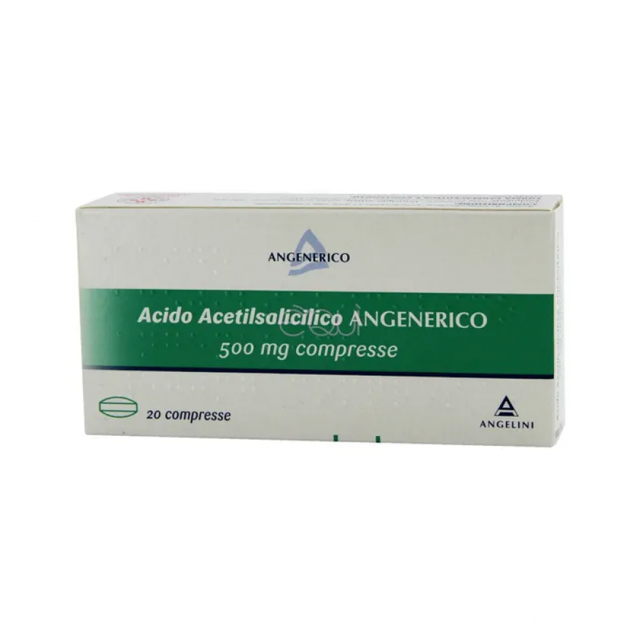 Acido Acetilsalicilico Angenerico 20 compresse 500mg - Analgesico e Antinfiammatorio