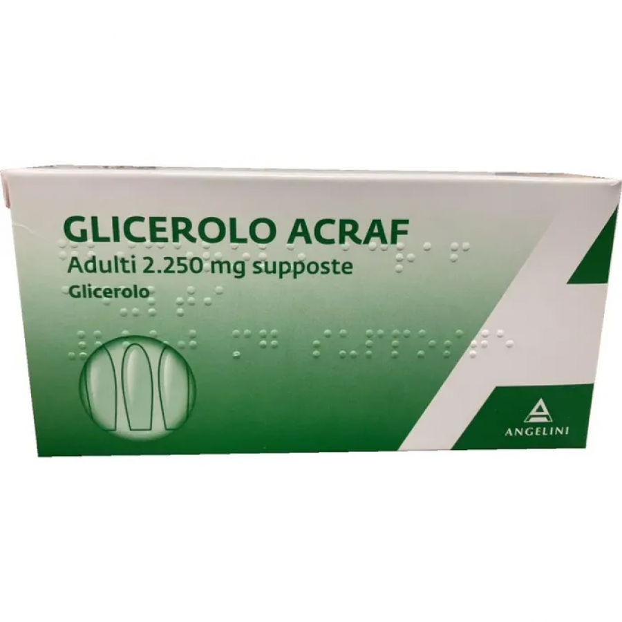 Angelini Glicerolo Acraf Adulti 2250 mg - Supposte per Stitichezza Occasionale