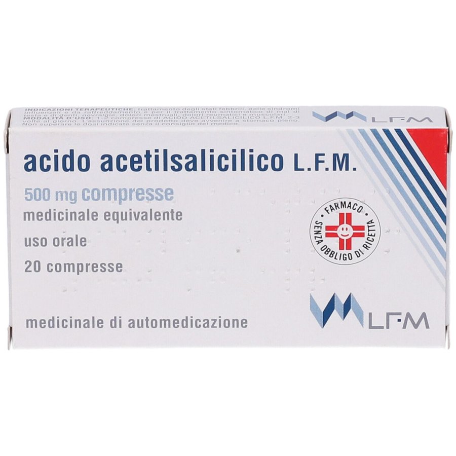 Acido Acetilsalicilico 500 mg, 20 compresse