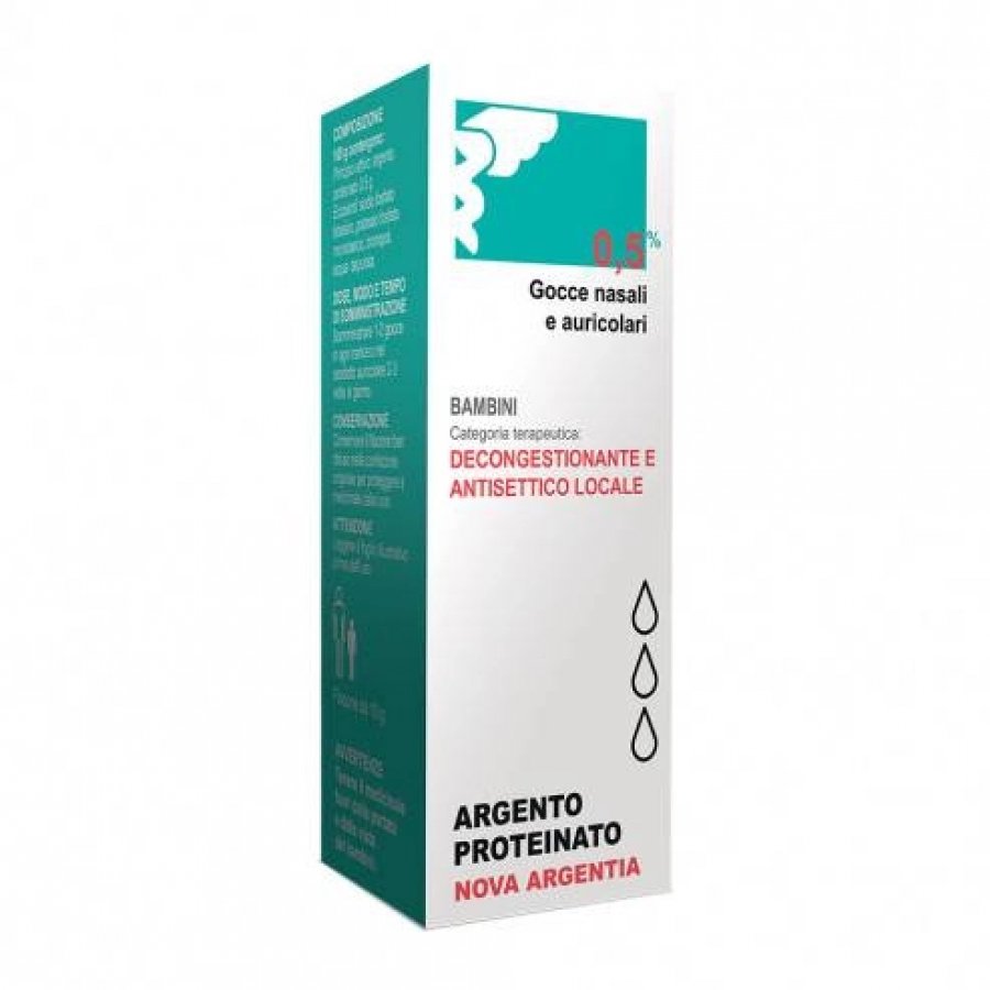 Argento Proteinato 0,5% Gocce Nasali 10g - Decongestionante e Antisettico Nasale ed Auricolare