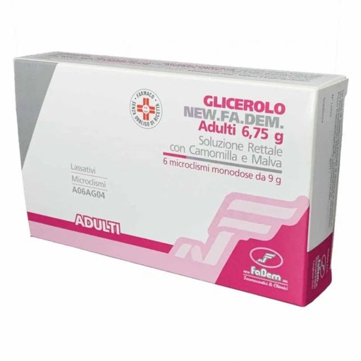 Glicerolo Cam Malva Adulti Soluzione Rettale con Camomilla e Malva - Trattamento Stitichezza Occasionale, 6 Microclismi