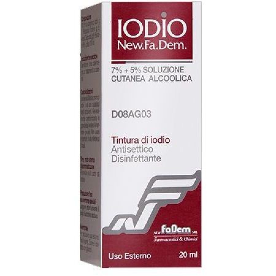 Iodio Soluzione Cutanea Alcoolica 20ml - Antisettici e Disinfettanti