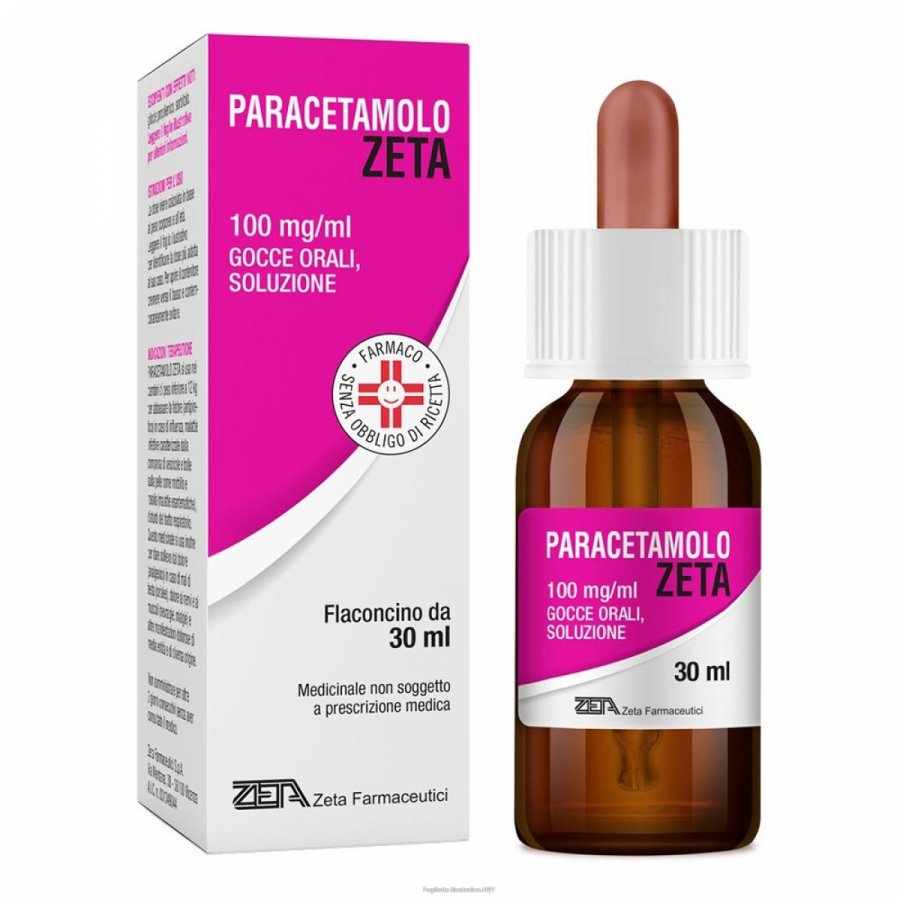 Zeta Paracetamolo Gocce Orali Soluzione 30ml - Antipiretico e Analgesico per Bambini