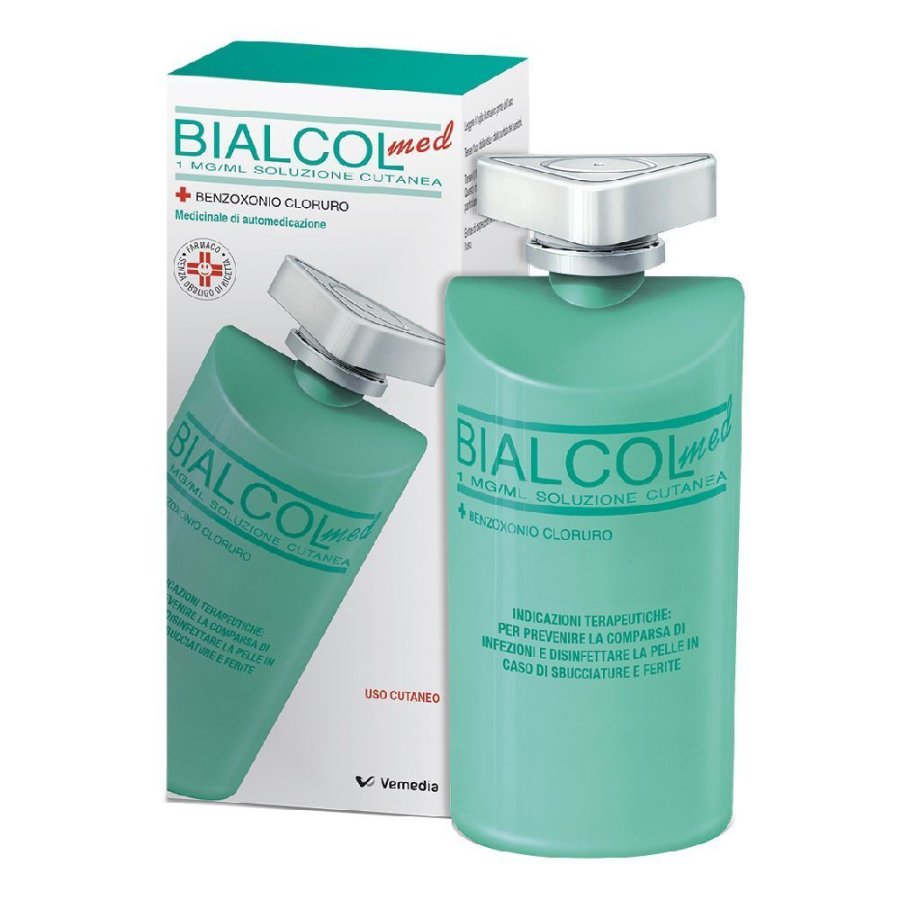 Bialcol Med 0,1%, Soluzione Cutanea Antisepsi, 300ml – Disinfezione della Cute con Benzoxonio Cloruro