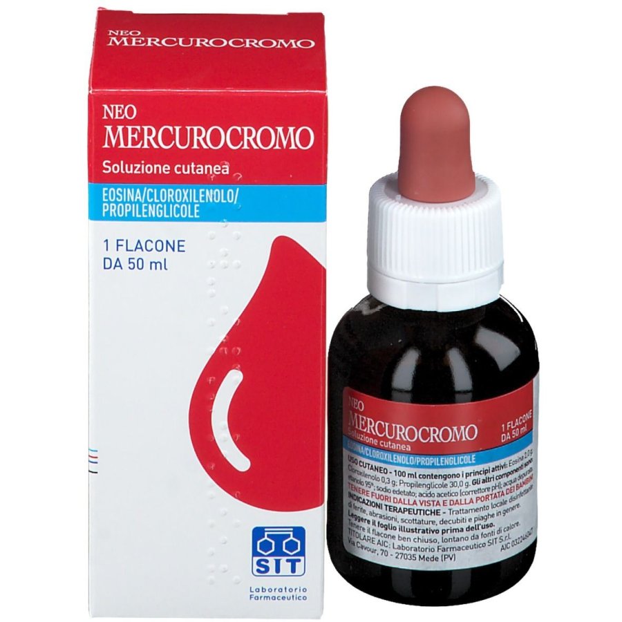 Neomercurocromo Soluzione Cutanea Disinfettante Ferite, 50 ml