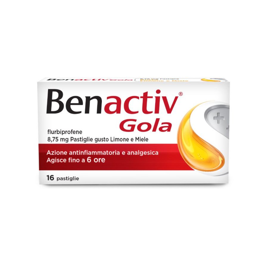 Benactiv Gola - Pastiglie Gusto Limone e Miele – Sollievo per Mal di Gola e Irritazioni Orali