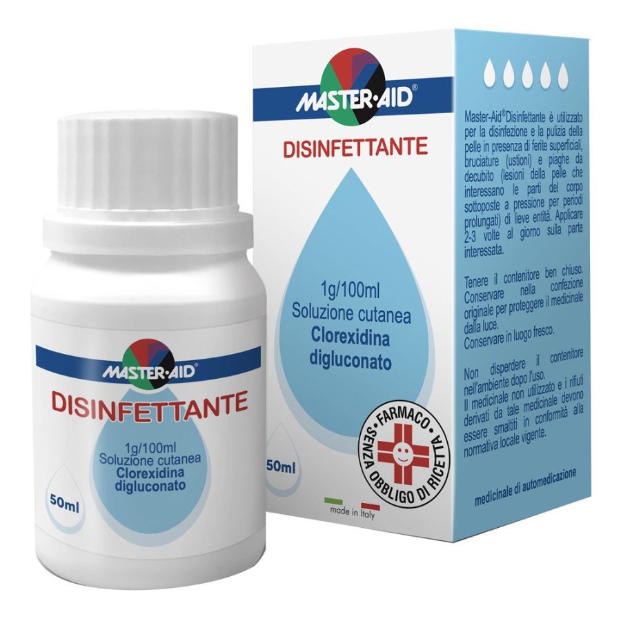 MASTER-AID Disinfettante Cutaneo Clorexidina 1g/100 ml, 50 ml
