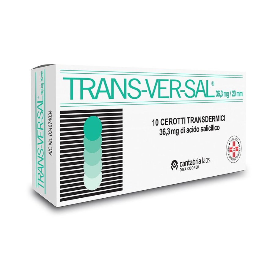 Transversal, 20mm Dischetti 36,3mg Acido Salicilico, 10 Cerotti 