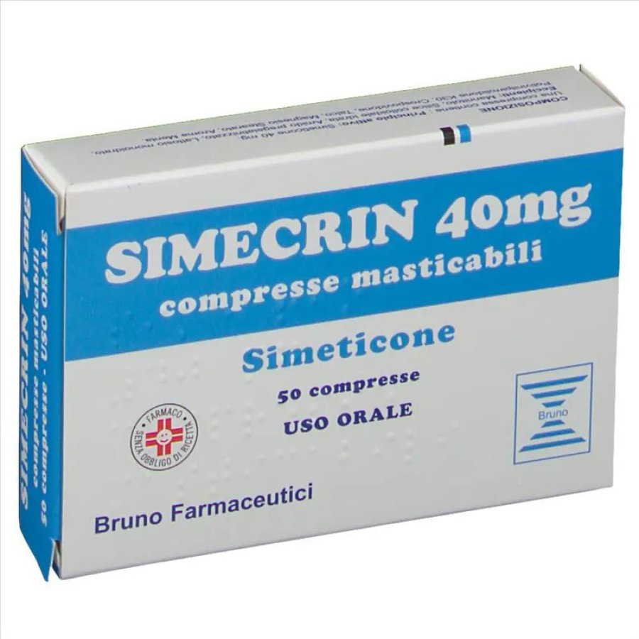 Simecrin 40 mg Simeticone,&nbsp; 50&nbsp;Compresse Masticabili