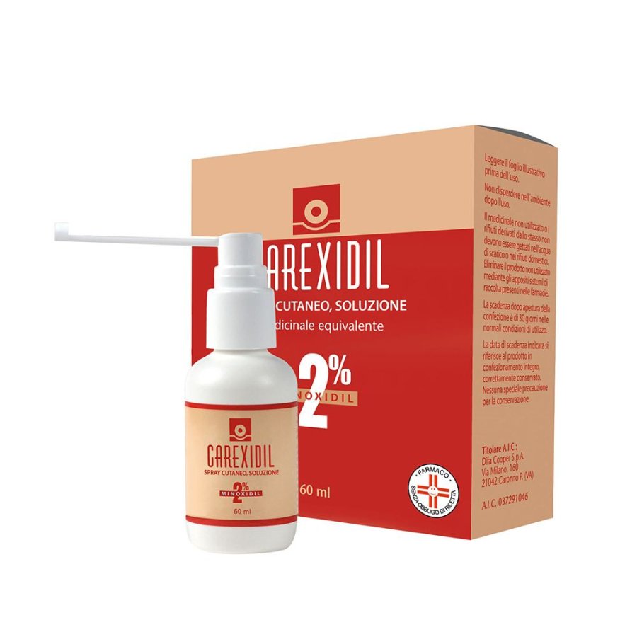 Difa Cooper, Carexidil 2% Minoxidil Spray Cutaneo, 60 ml