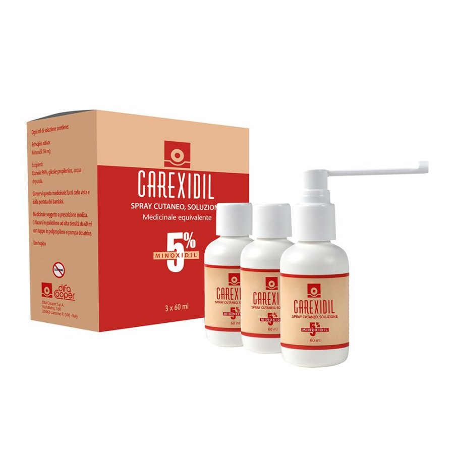 Carexidil 5% Spray Cutaneo, 3 x 60 ml